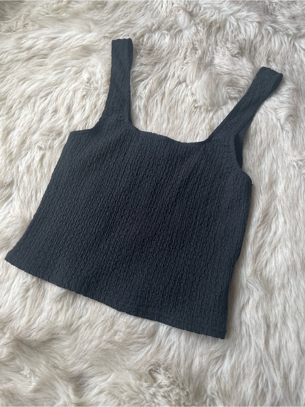 Madewell True Black Popcorn Tank